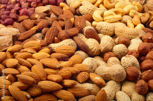 texture of different kinds of nuts