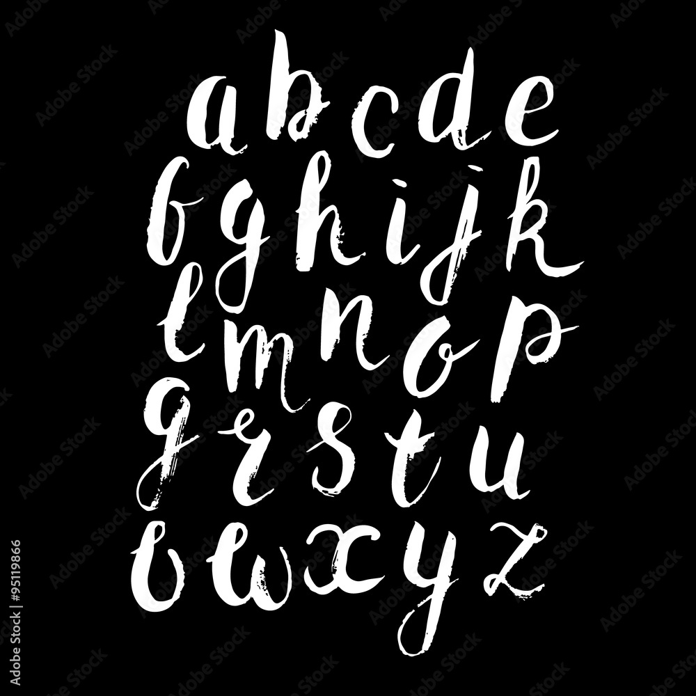 Modern Vector Brush Alphabet. Modern Vector Brush Alphabet.