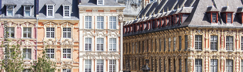 LILLE, FRANCE, on AUGUST 28, 2015. Architectural details of typical buildings in historical part of the city