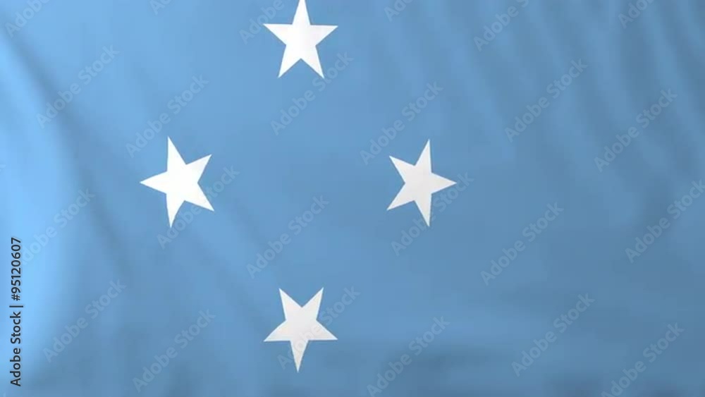 Flag of Micronesia, slow motion waving. Rendered using official design and colors. Highly detailed fabric texture. Seamless loop in full 4K resolution. ProRes 422 codec. Flag of Micronesia, slow motion waving. Rendered using official design and colors. Highly detailed fabric texture. Seamless loop in full 4K resolution. ProRes 422 codec.