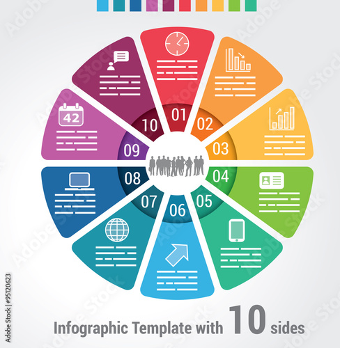 Ten sides infographic template