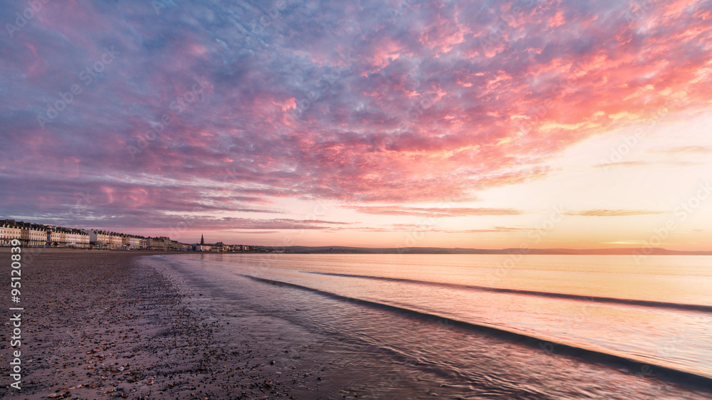 Fototapeta premium Surise at Weymouth Bay