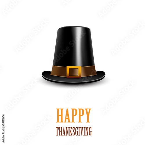 Pilgrim hat. Thanksgiving symbol.
