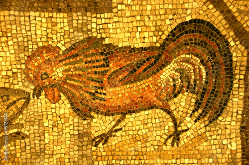 stunning roman mosaic of a cock