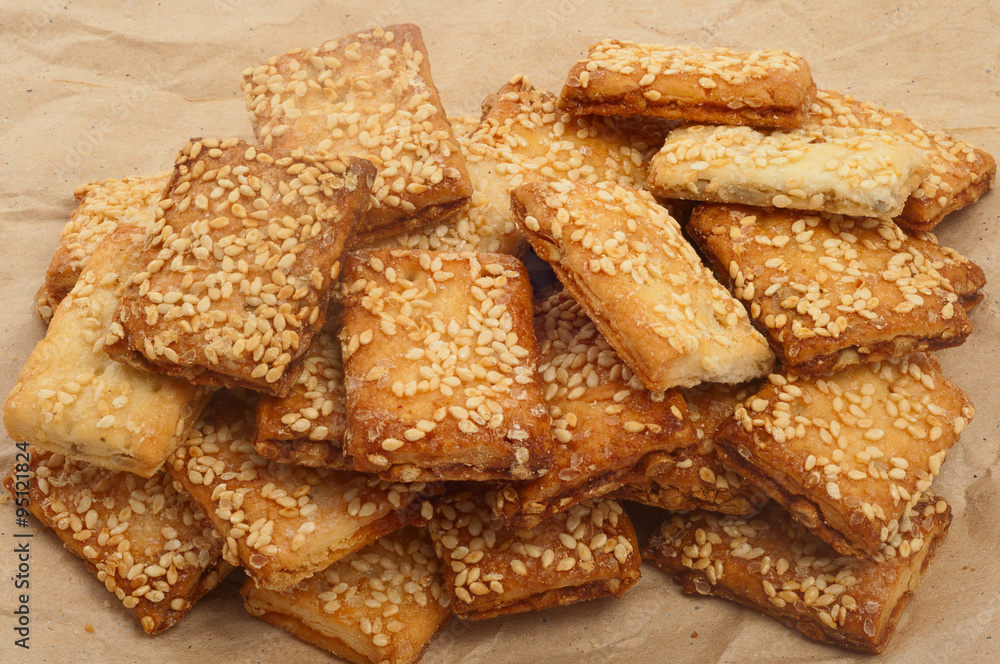 crispy biscuit with sesame seeds crispy biscuit with sesame seeds