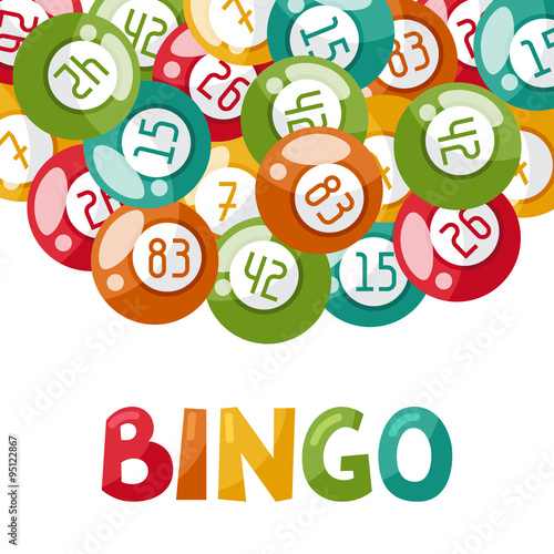 Bingo or lottery game illustration with balls