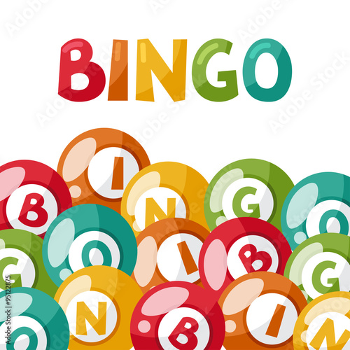 Bingo or lottery game illustration with balls