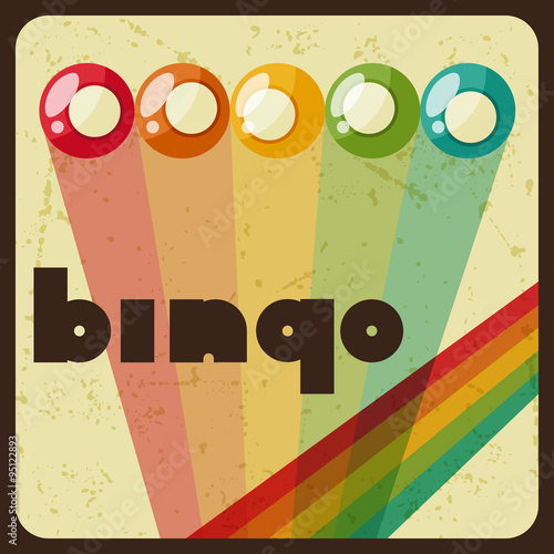 Bingo or lottery retro game illustration with balls