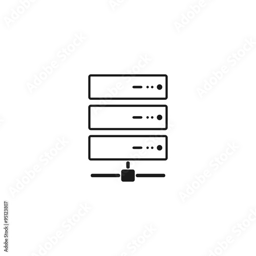 Computer Server icon, flat design