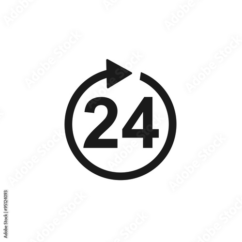 clock hours icon. Flat vector icon