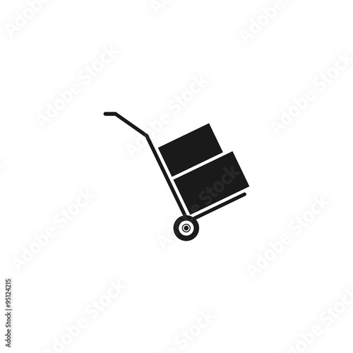 wheelbarrow for transportation of cargo, web icon.