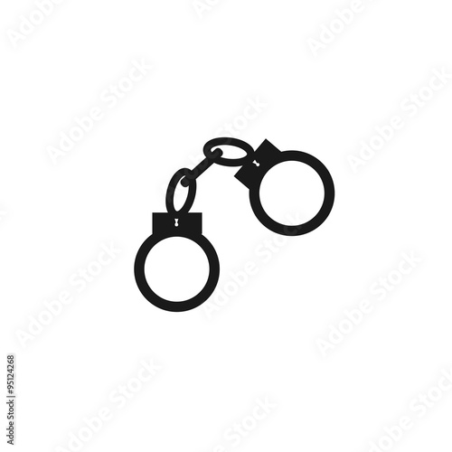 handcuffs icon. Flat design style.