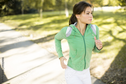 Young woman running