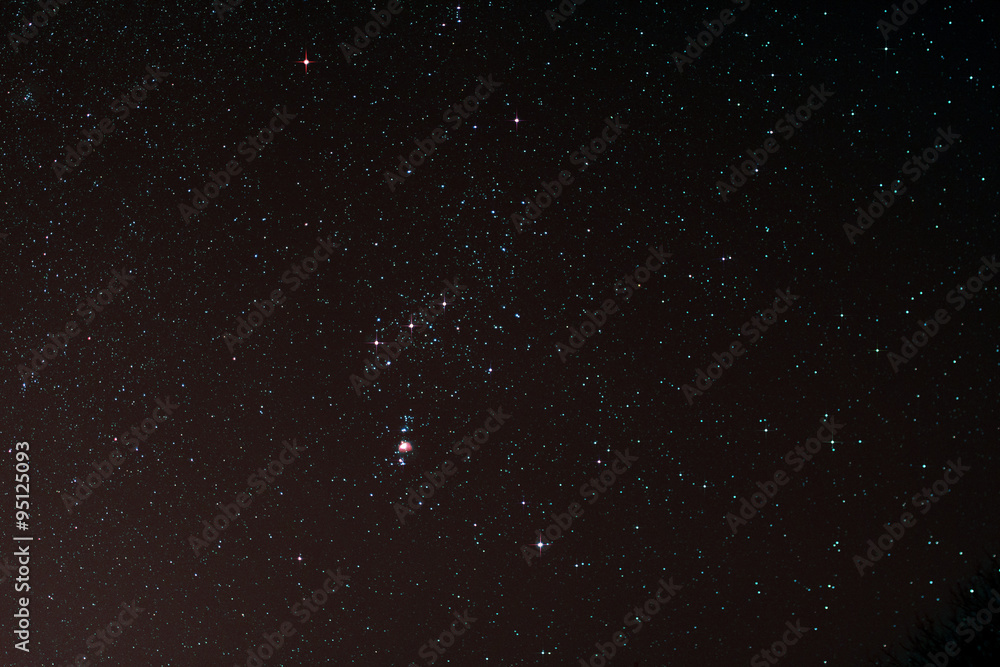 Fototapeta premium Nachthimmel mit Orion und Orionnebel