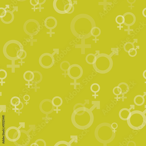 Seamless background with symbols of male and female gender