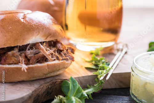 simple steet food, pulled pork bap photo