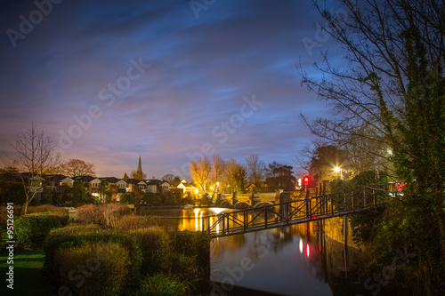 Weybridge area at night, London, UK