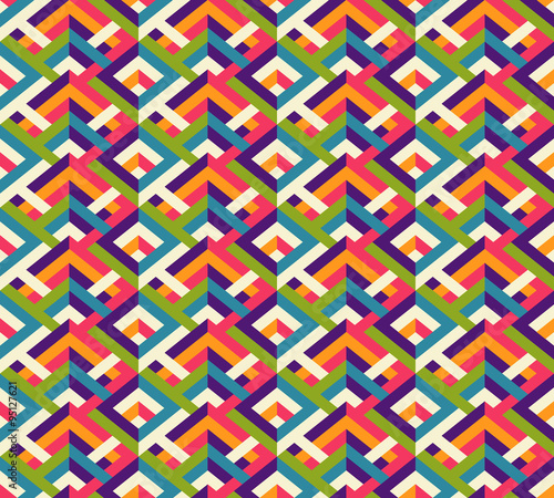 Seamless color blocks zigzag pattern
