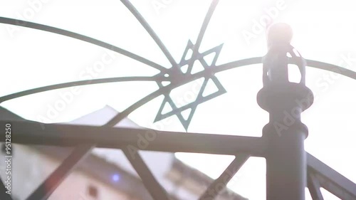 Jewish Star of David on a monument in Krakow