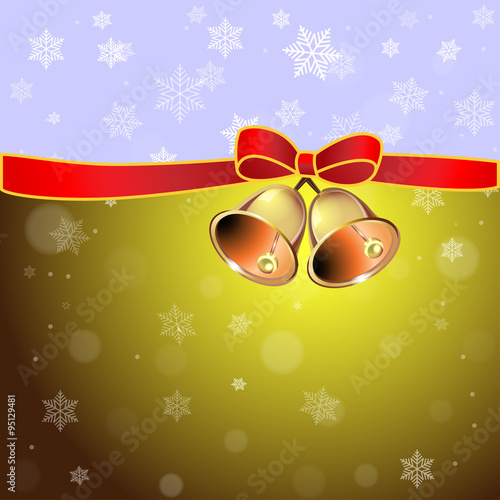 Christmas yellow-blue background