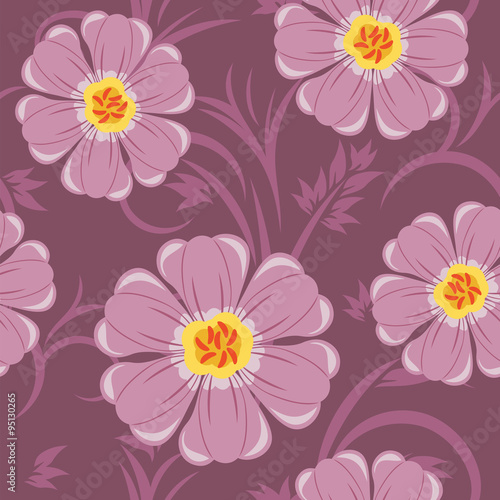 Decorative floral background. Seamless pattern