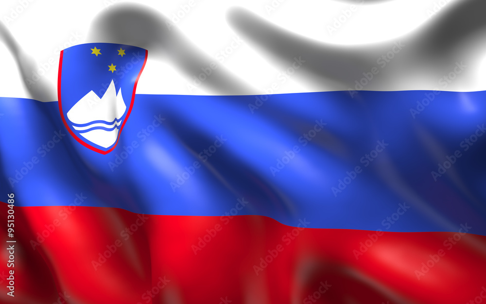 Fototapeta premium Flag of the Slovenia waving in the wind