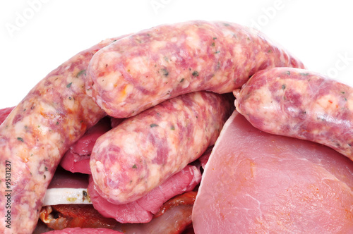 assortment of raw meat