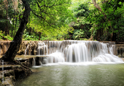 Waterfall in rain forest (Huay Mae Kamin Waterfall, Kanchanabur