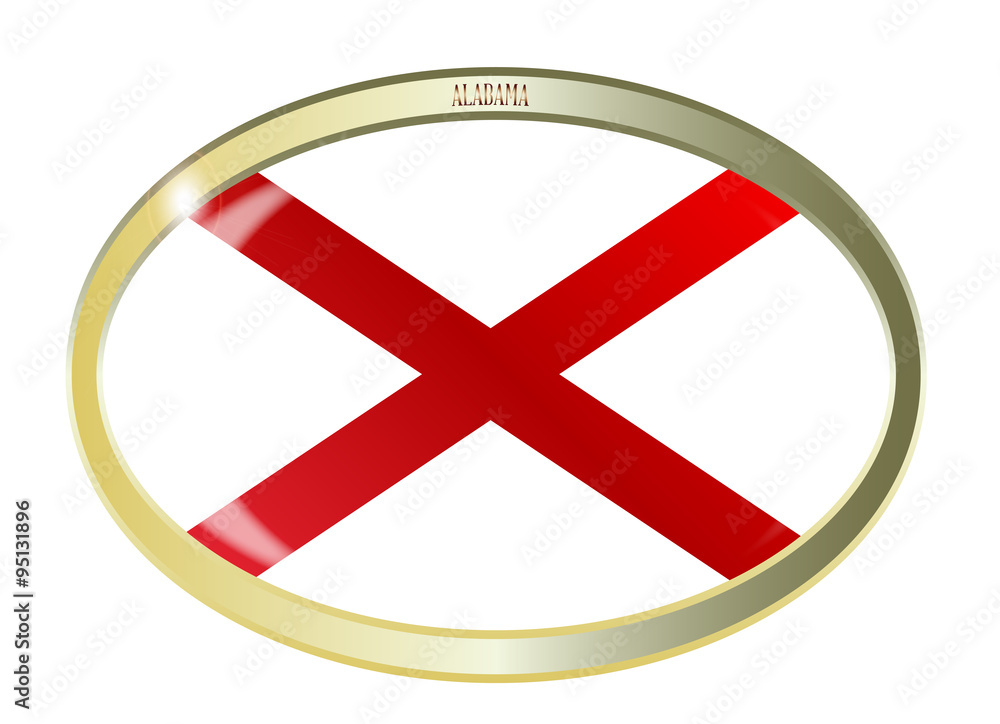 Obraz premium Alabama State Flag Oval Button