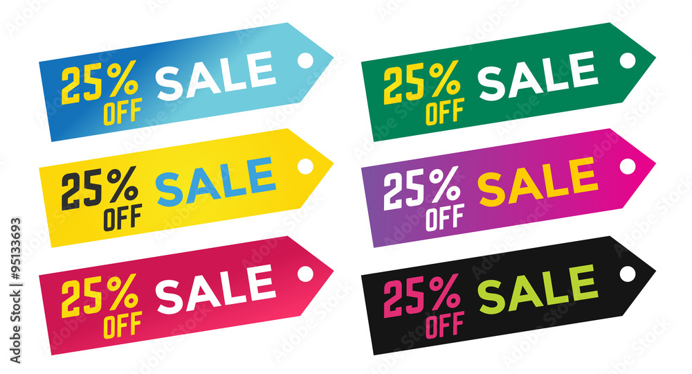 Obraz premium Sale Off vector tags label banner icons