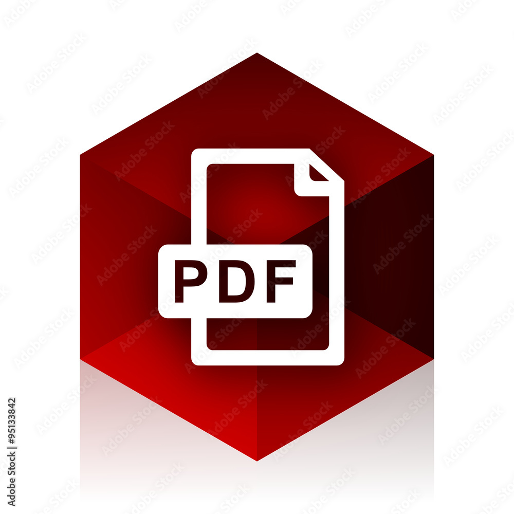 pdf file red cube 3d modern design icon on white background pdf file red cube 3d modern design icon on white background