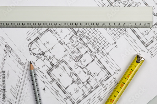 Architect plans construction project drawing, the cost of building a house

