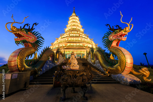 Fotografie Landmark Temple wat hyua pla kang (Chinese temple) Chiang Rai, T