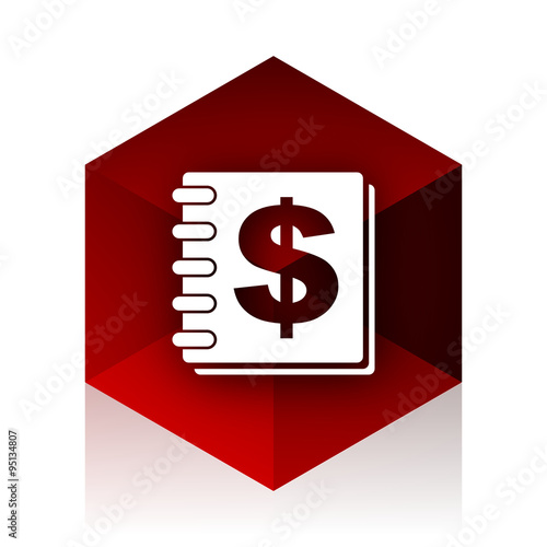 money red cube 3d modern design icon on white background