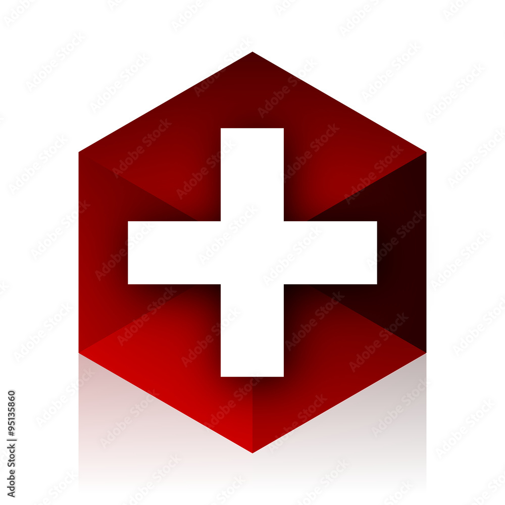 Obraz premium plus red cube 3d modern design icon on white background