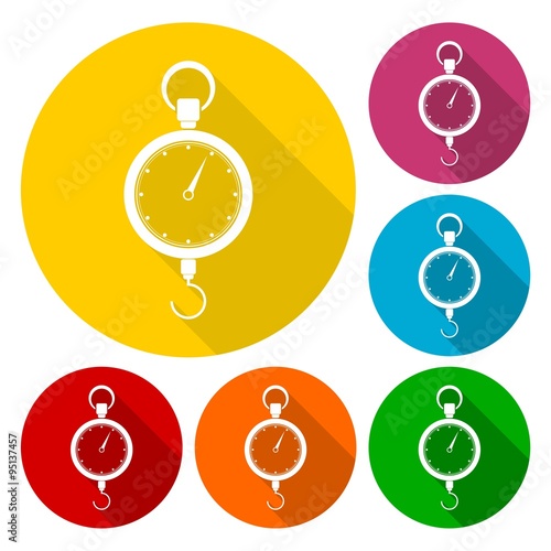 Scales icons set with long shadow