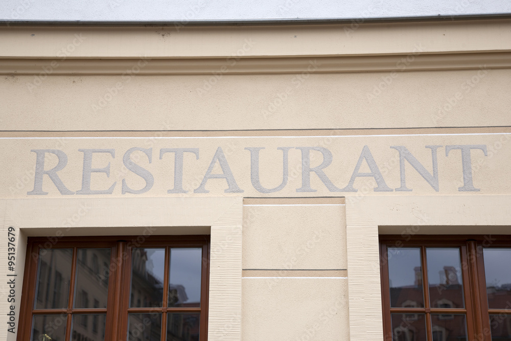 Obraz premium Silver Restaurant Sign