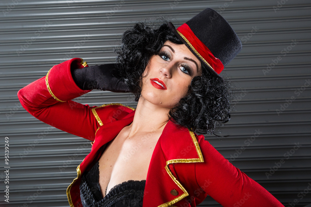 sexy circus ringmaster woman foto de Stock | Adobe Stock