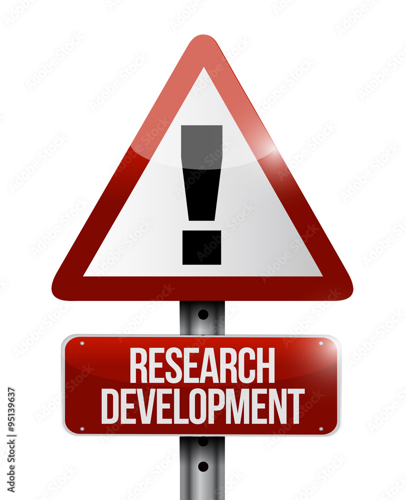 research development warning sign concept research development warning sign concept