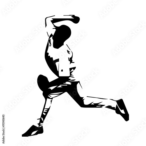 Baseball pitcher. Vector player