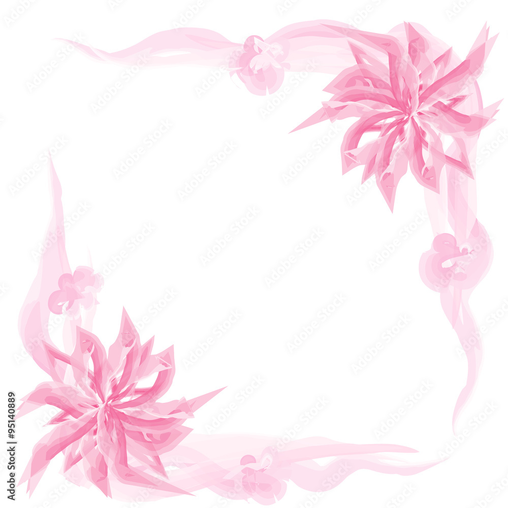 Artistic Floral Greeting Card with Watercolor Pink Flowers