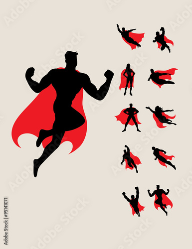Superhero Silhouettes, art vector design