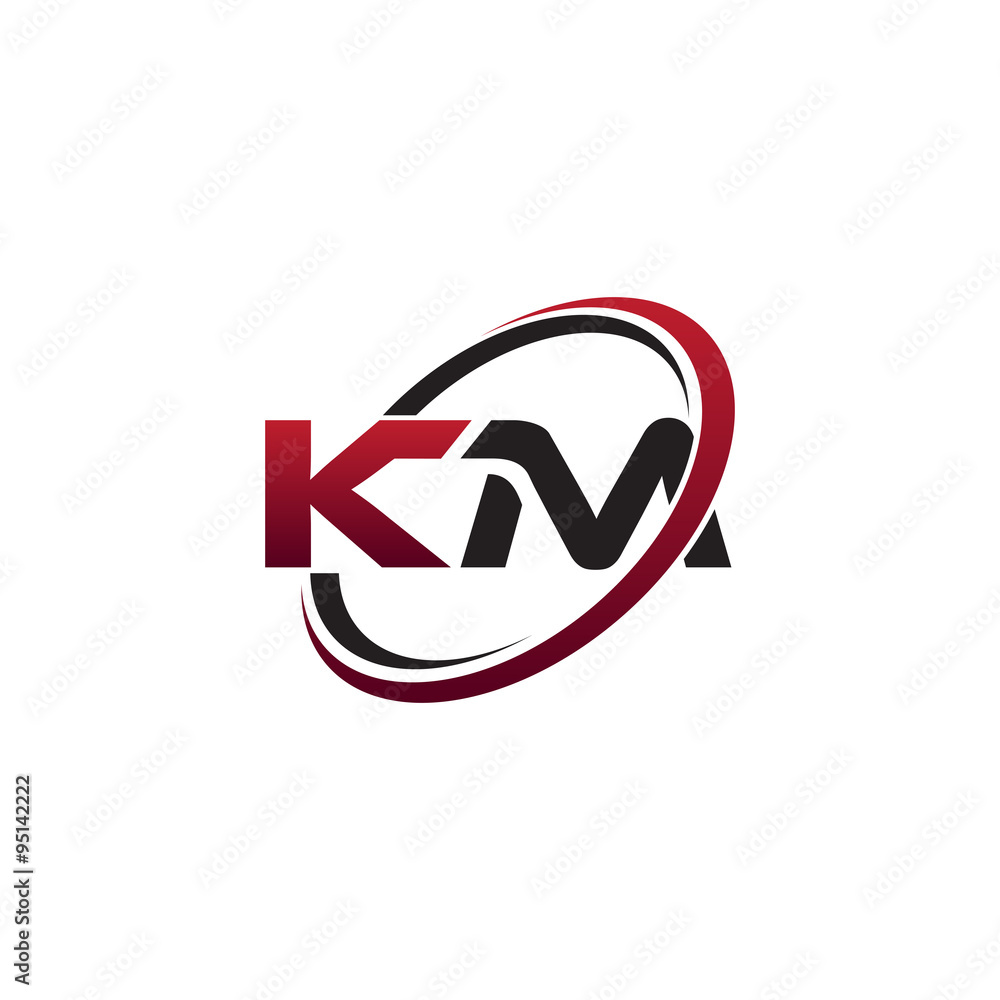 Modern Initial Logo Circle KM Stock Vector | Adobe Stock