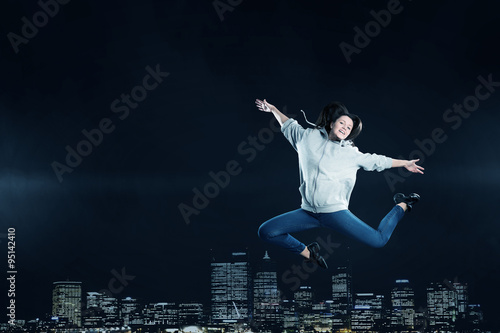 Dancer girl in jump