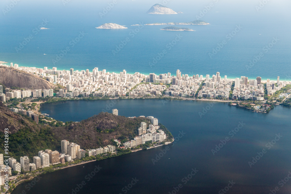 Aerial view of Rio de Janeiro, Ipanema quarter, Brazil