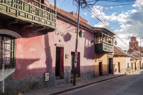  View of a street in a historic center of Potosi, Bolivia. photo