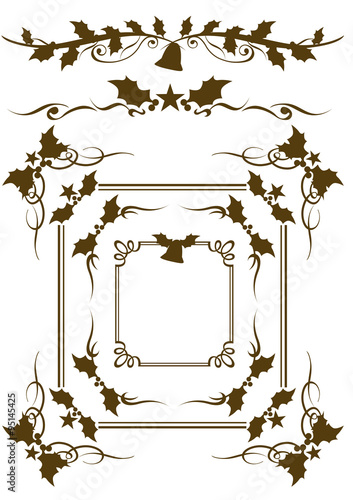 decorative gold frame set Vector
