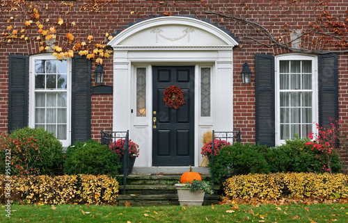 house front door in fall