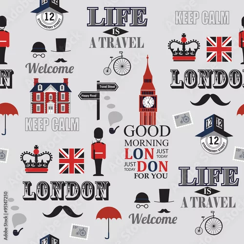 Tapety Bezszwowe tło gazety w Londynie