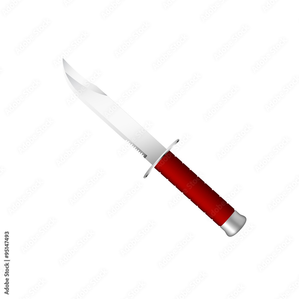 Knife with dark red handle Knife with dark red handle